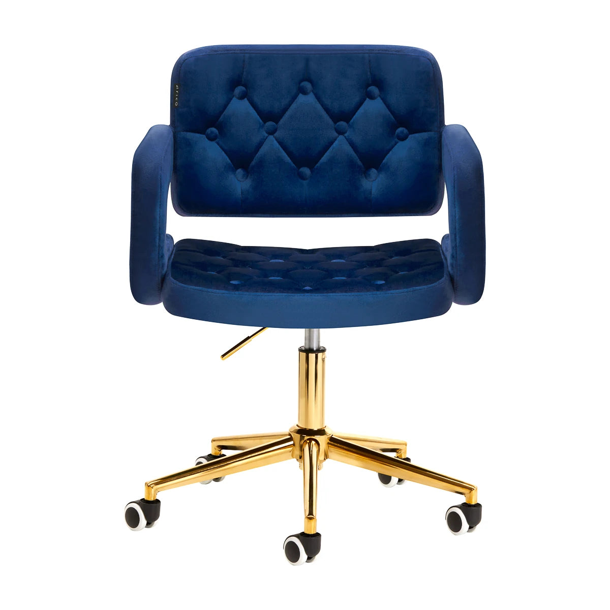 4RICO Friseurstuhl QS-OF213G, Samt Blau
