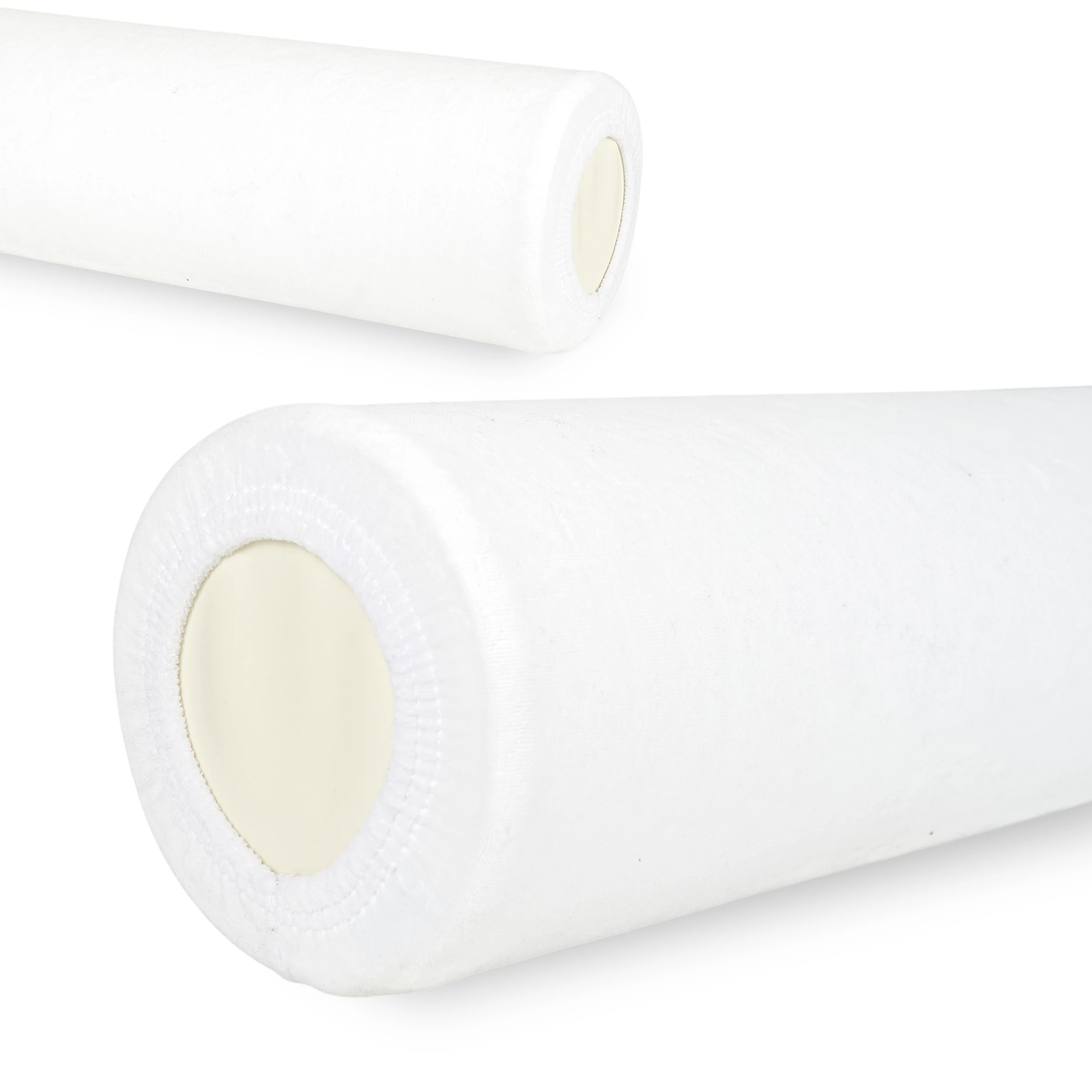 Velour cover with elastic for bolster, 15 × 60 cm white
