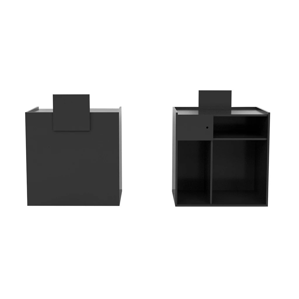 VINDO Wooden Reception Desk Black with Black Decor