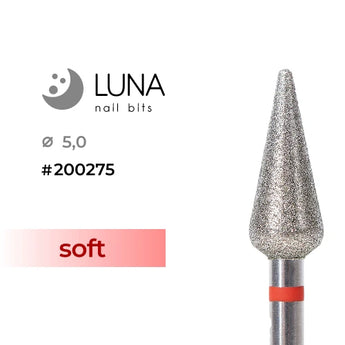 Luna Bits Diamanten freesstift Kegel - 5,0 12,5, Rood Fijn