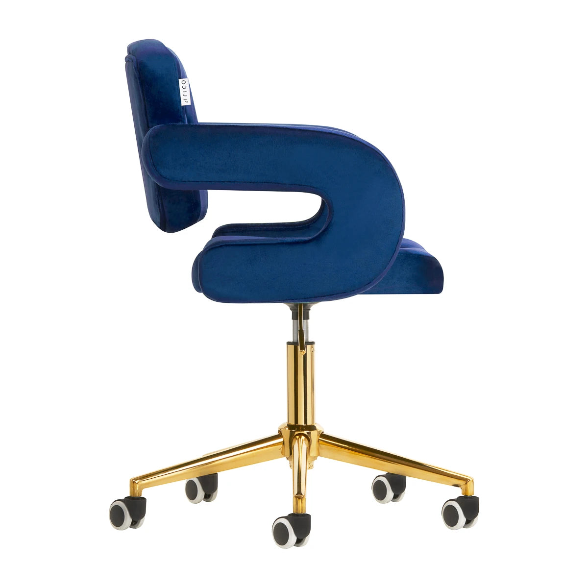 4RICO Friseurstuhl QS-OF213G, Samt Blau