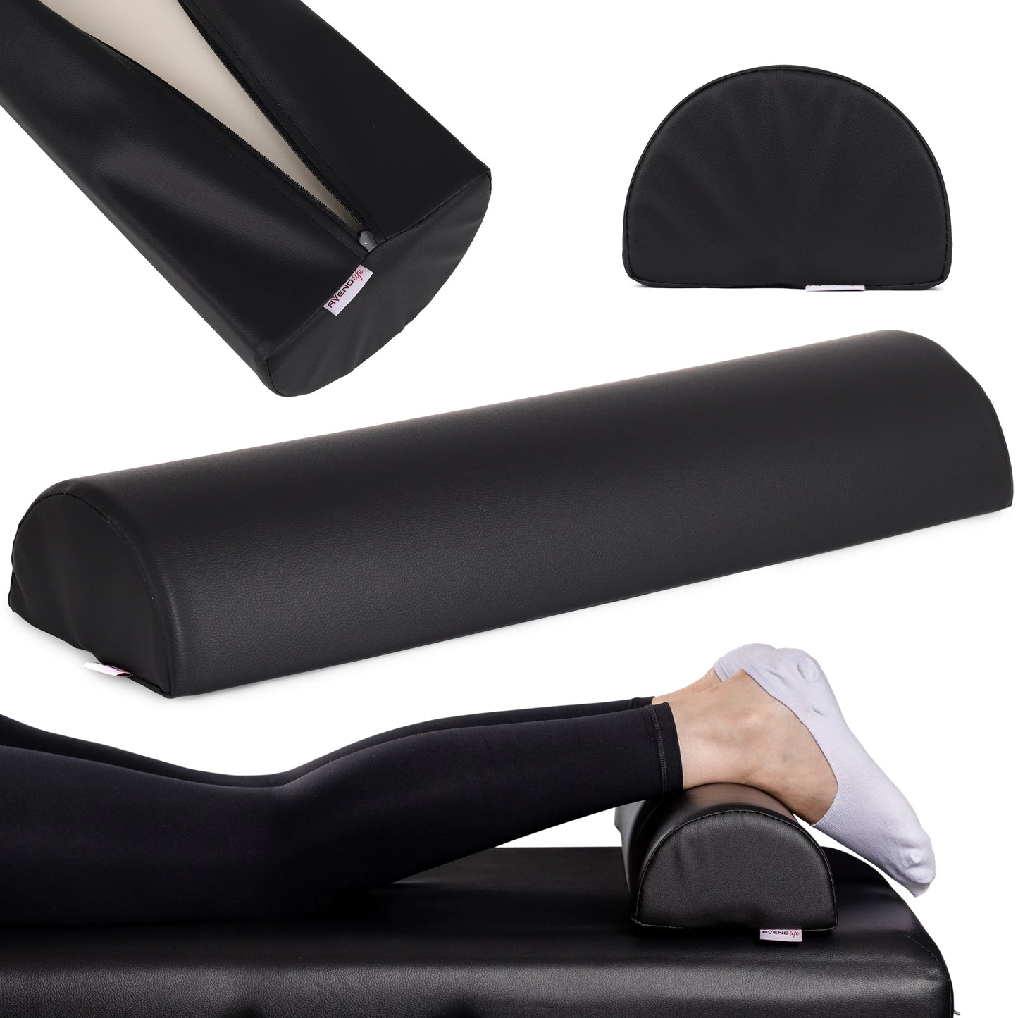 Semi Round Bolster 60x18x12 K515, Schwarz
