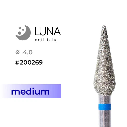 Luna Bits Diamanten freesstift kegel 4,0 mm, Blauw