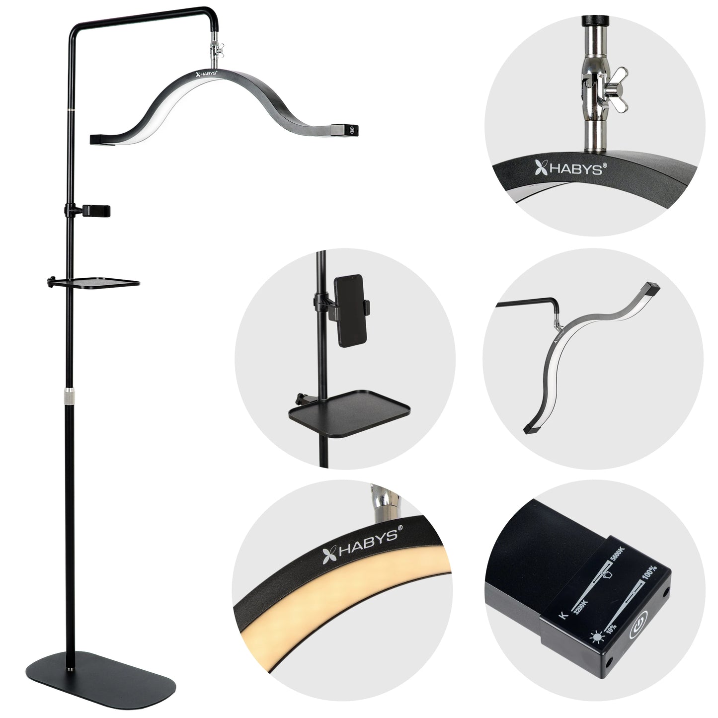 Vena Cosmetische looplamp, zwart