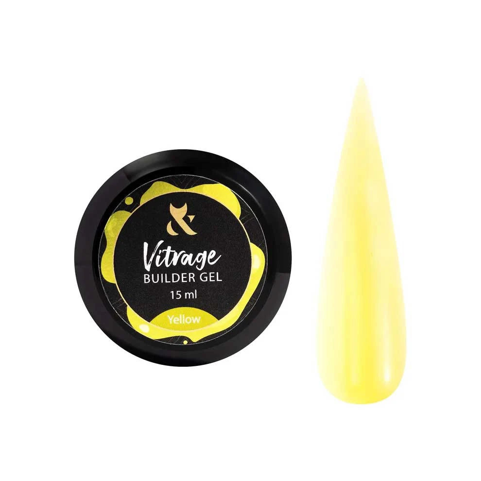 F.O.X Vitrage Opbouwgel, Yellow, 15 ml