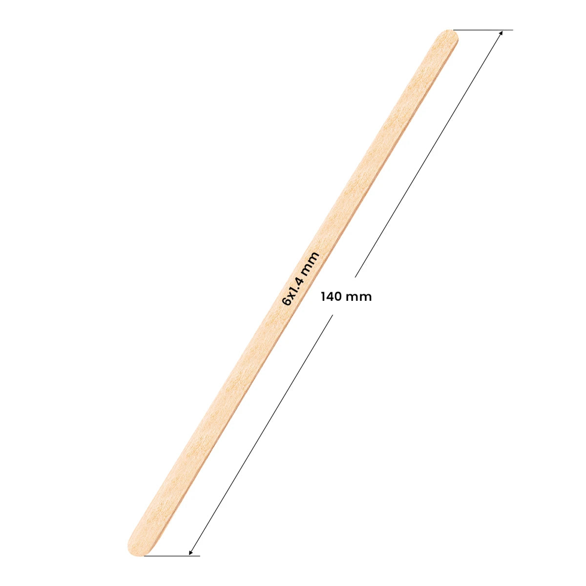 Wegwerp houten waxspatel 14x0,5 cm (100 stuks)