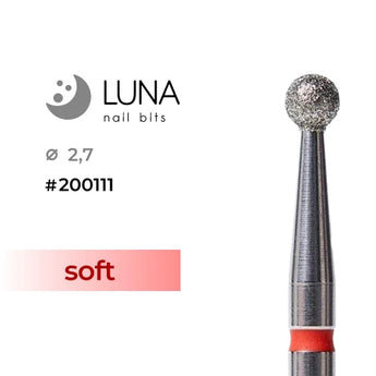 Luna Bits Diamanten freesstift bol, 2,7 mm, rood