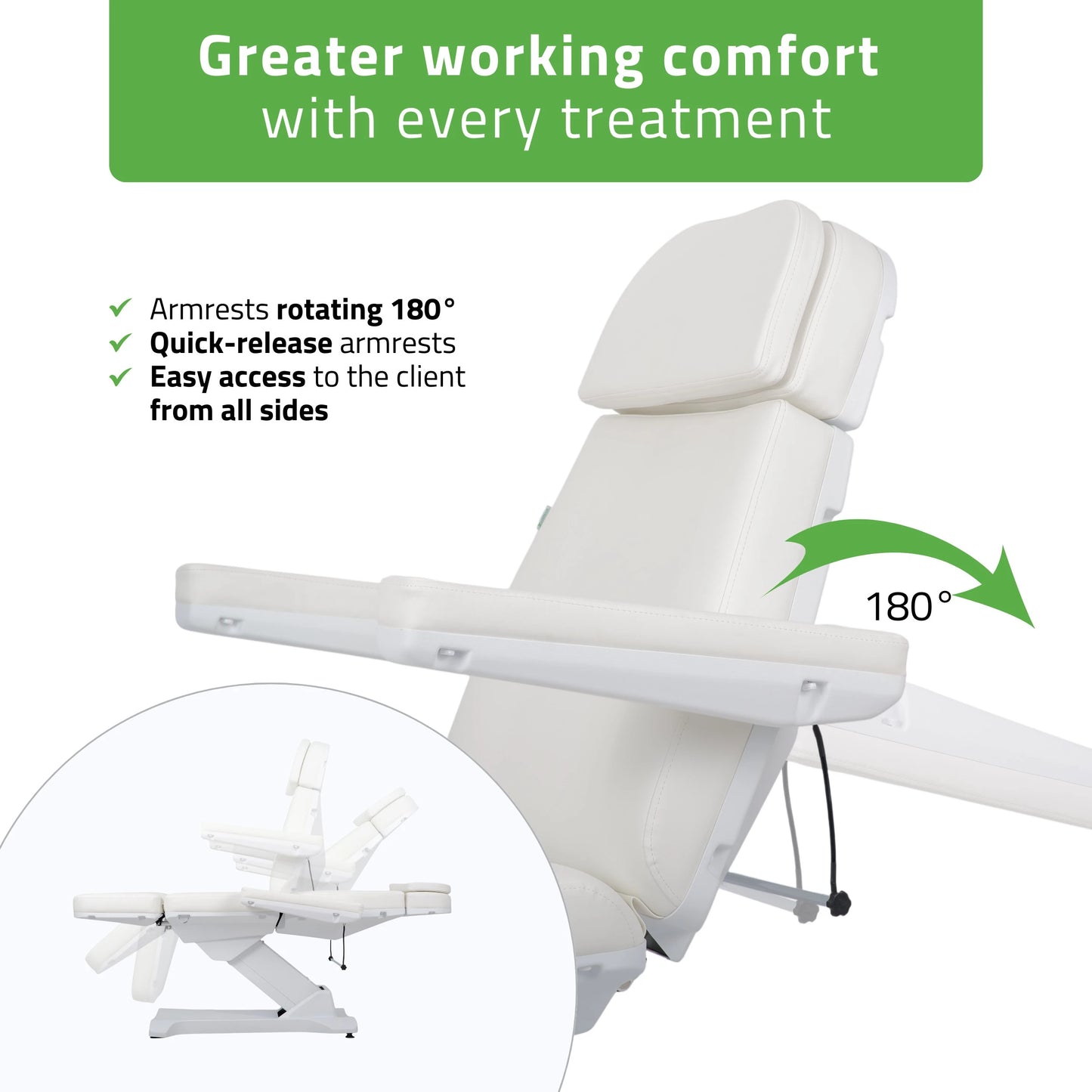 Selia PRO 4 Touch Core K301 Elektrische behandelstoel, Wit