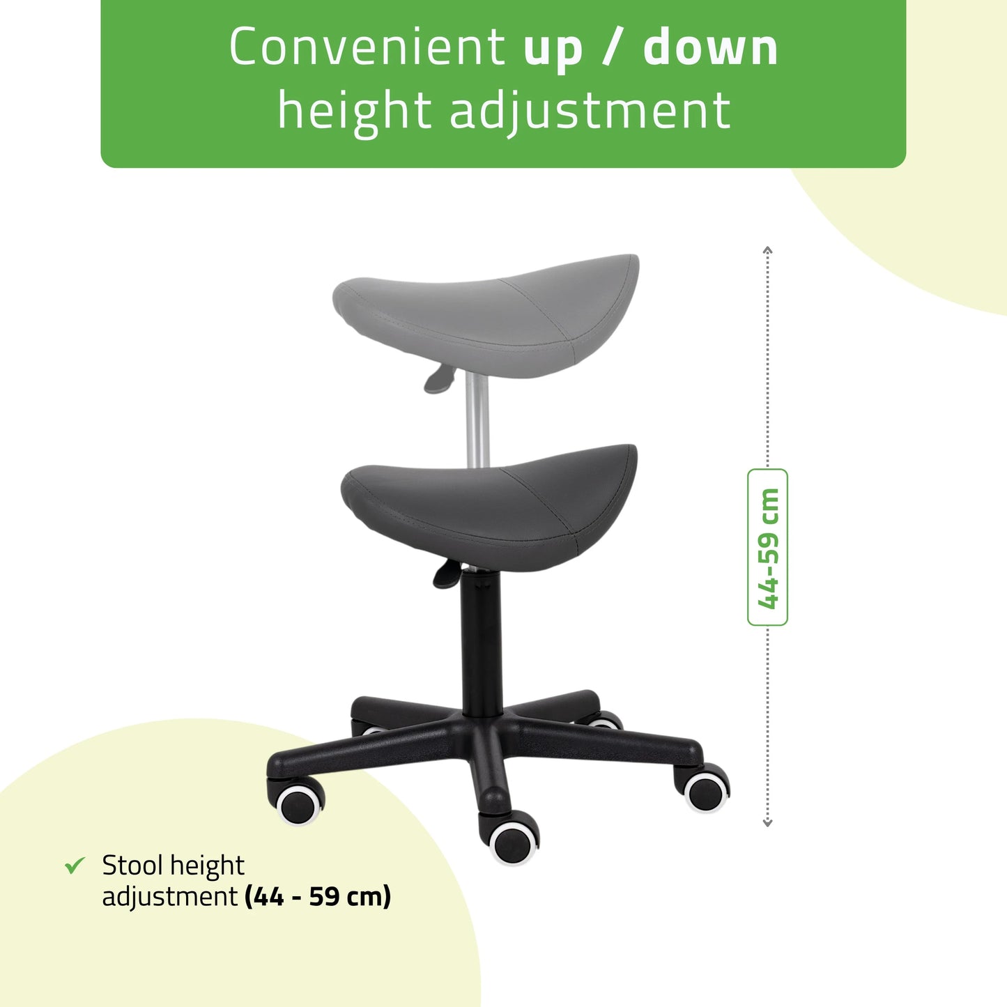 Sattelstuhl LUMO, Comfy Base k521 grau