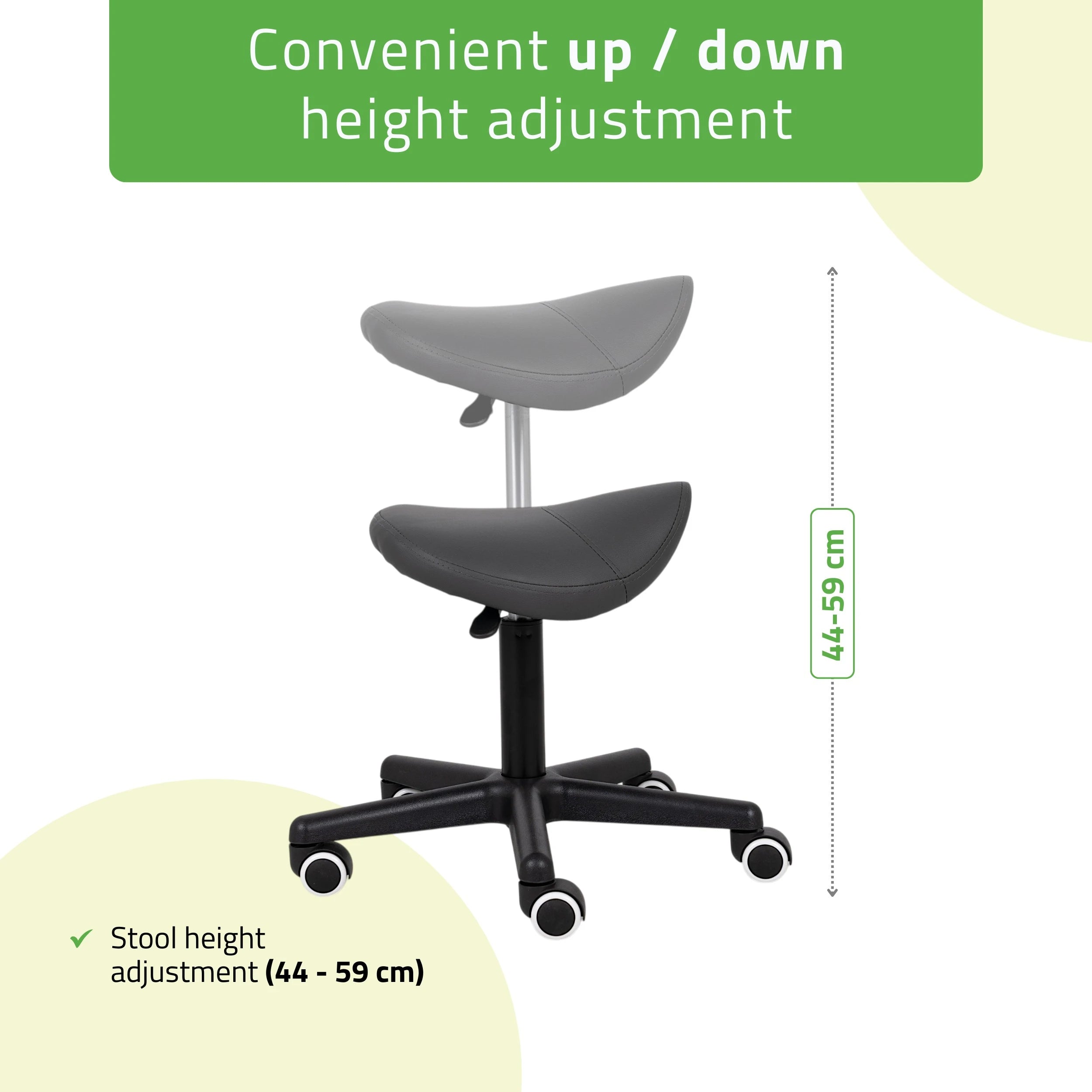 Sattelstuhl LUMO, Comfy Base k521 grau