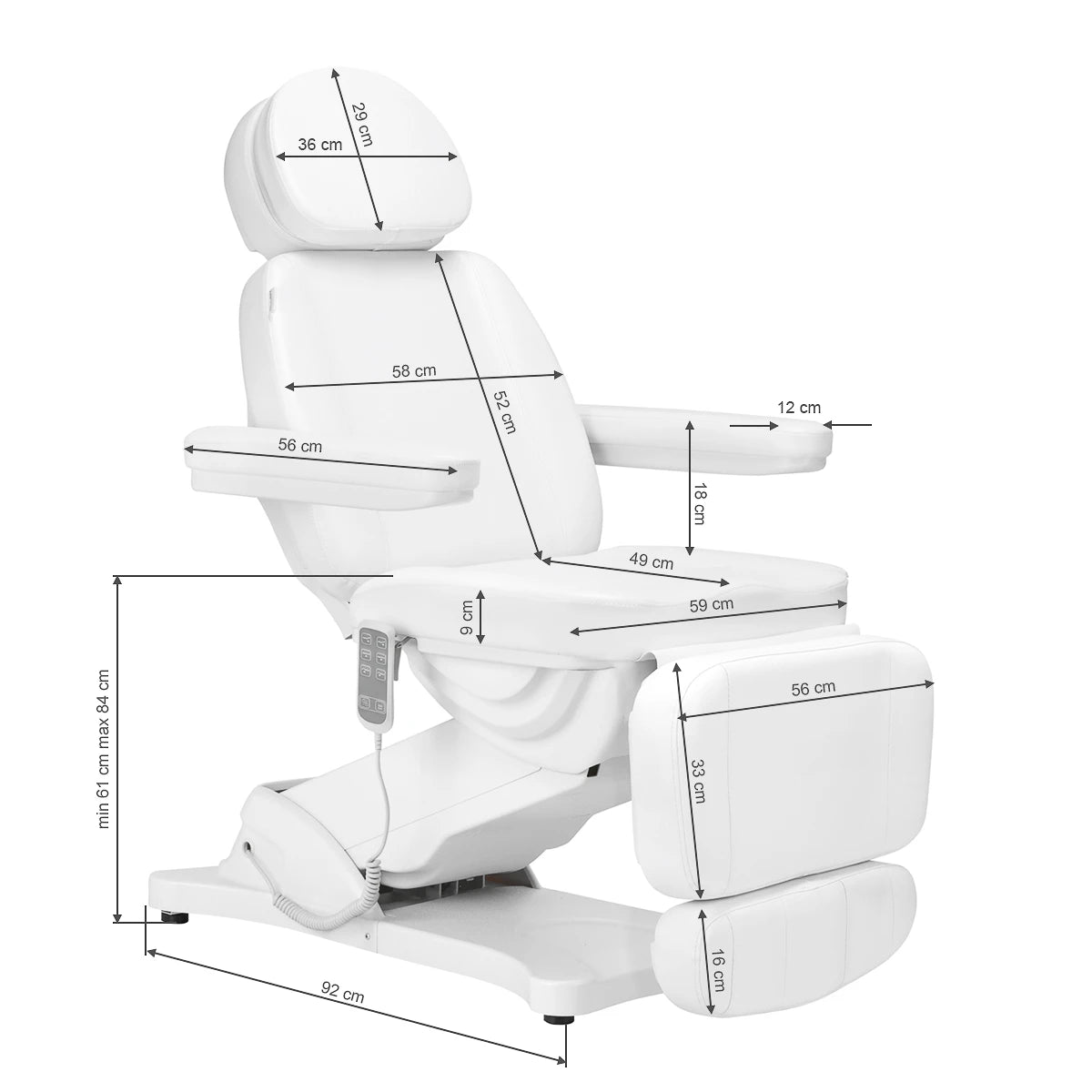 SILLON Kosmetikliege CLASSIC, 3 Motoren, weiß, beheizt