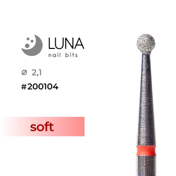 Luna Bits Diamanten freesstift bol, 2,1 mm, zacht, Rood