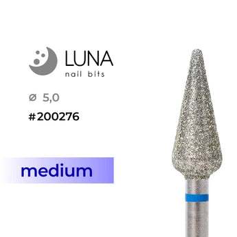 Luna Bits Diamantfräser Spitzkegel 5,0 12,5, Blau Medium Grit