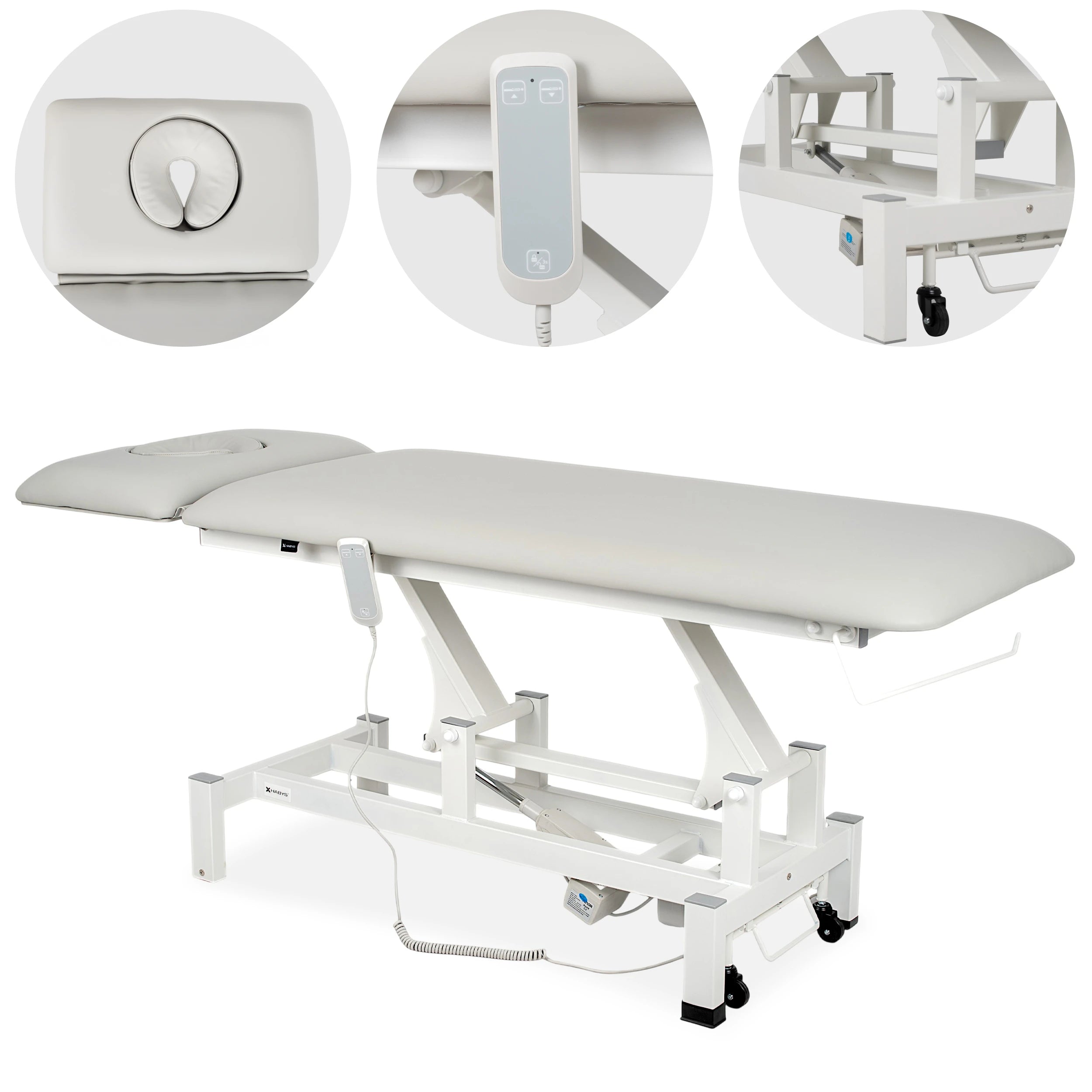 Fortis 2 ERGO Elektrische Therapieliege, mit Handfernbedienung und Höhenverstellung, ERGO Polsterung, k729 Hellgrau