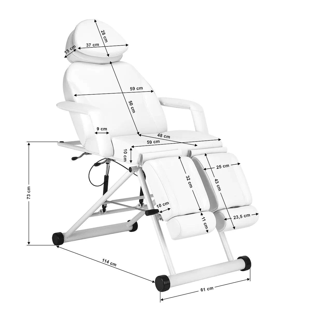 Azzurro Pedicurestoel 563S PEDI, wit