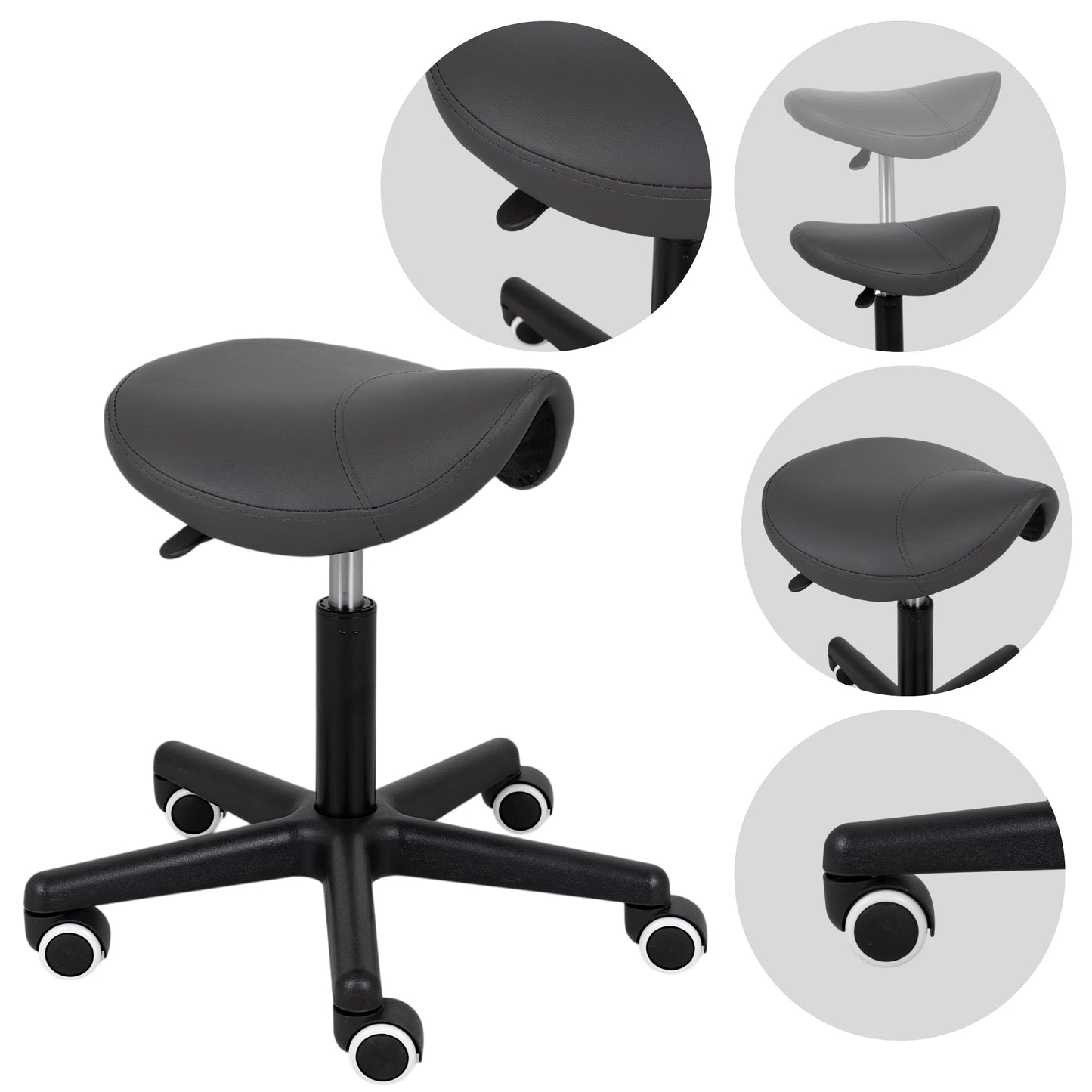 Sattelstuhl LUMO, Comfy Base k521 grau