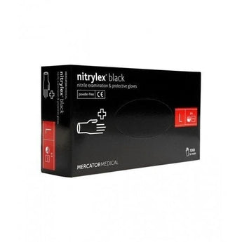 Nitrile gloves, powder-free, size L, black, 100 pieces, nitrylex®