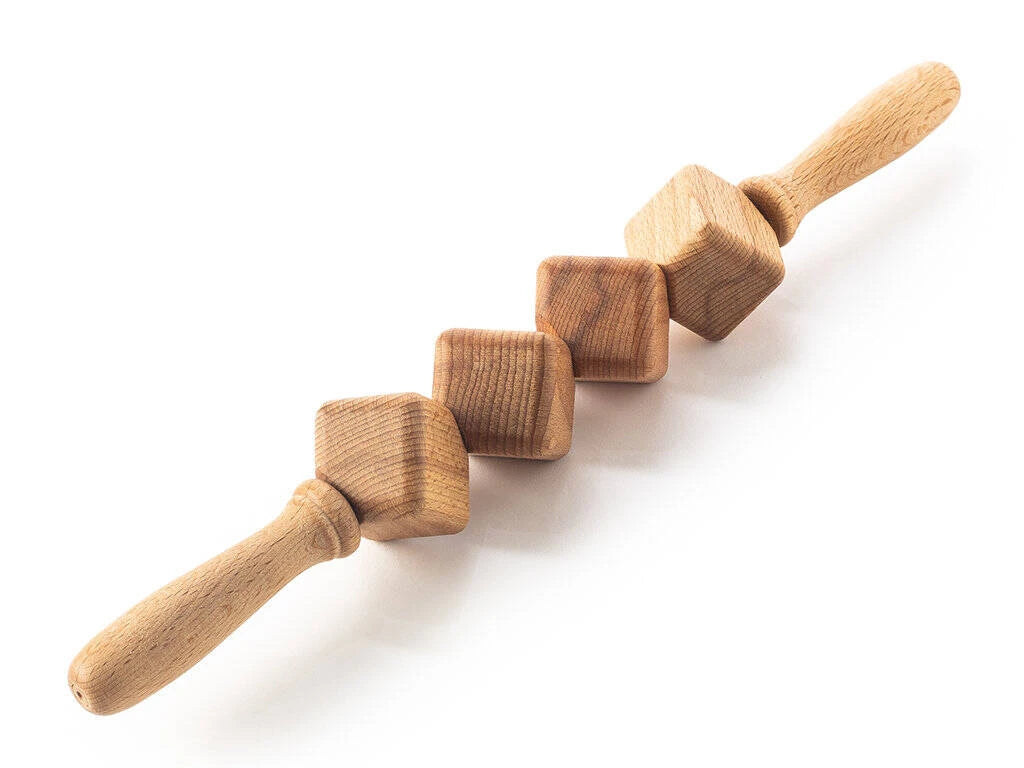 Wooden massage roller, cube