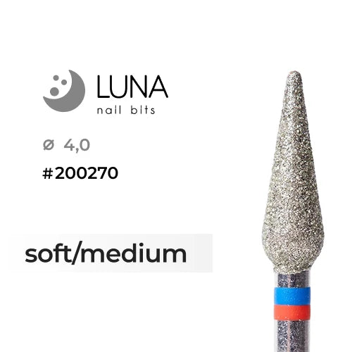 Luna Bits Diamanten freesstift Kegel 4,0 mm/12, Rood/Medium
