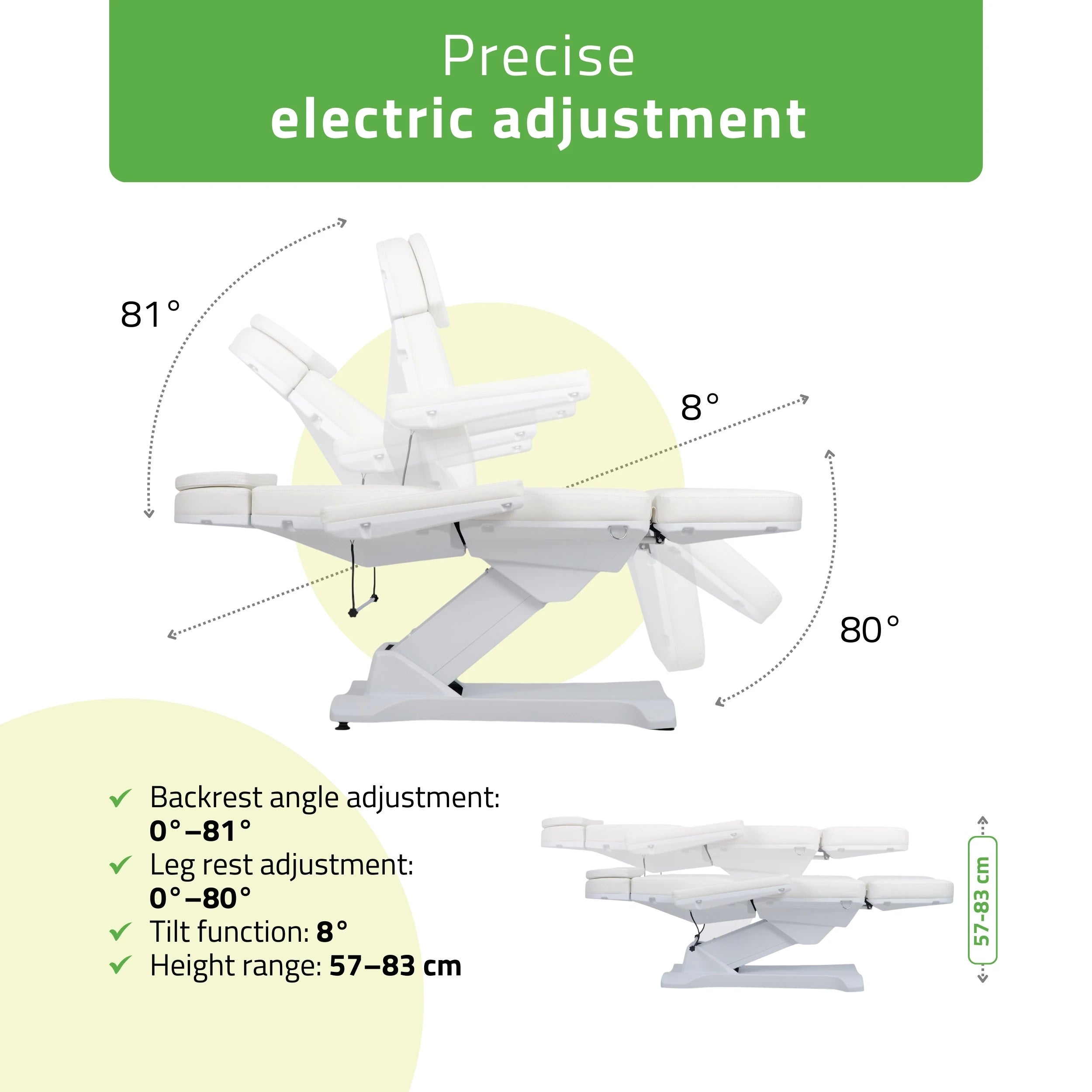 Selia PRO 4 Touch Core K301 Elektrische behandelstoel, Wit