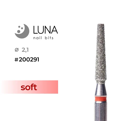 Luna Bits Diamanten freesstift kegel 2,1mm x 10mm, rood fijne korrel