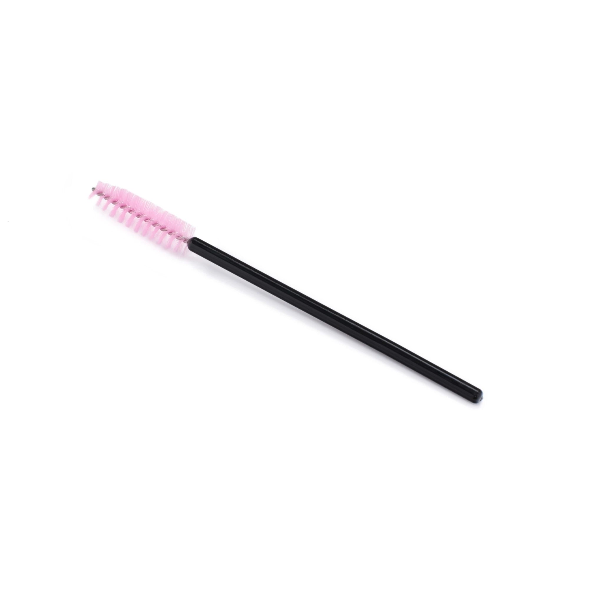 Silikon-Bürstchen für Wimpern und Augenbrauen, 50 Stück, Schwarz und Rosa