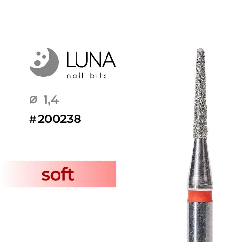 Luna Bits Diamanten freesstift kegel 1,4-8 mm rood fijn
