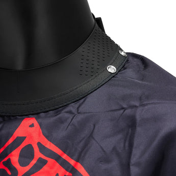 Hairdressers cape with rubber collar J-457