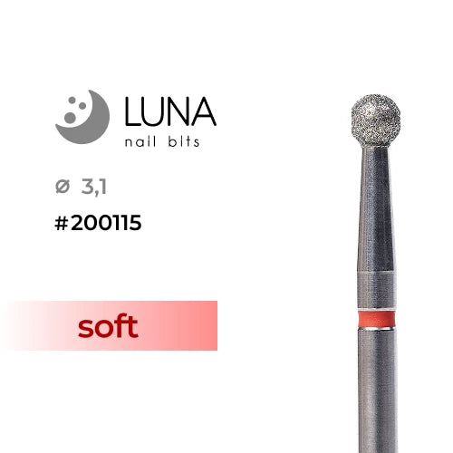 Luna Bits Diamanten freesstift bol 3,1 mm, rood