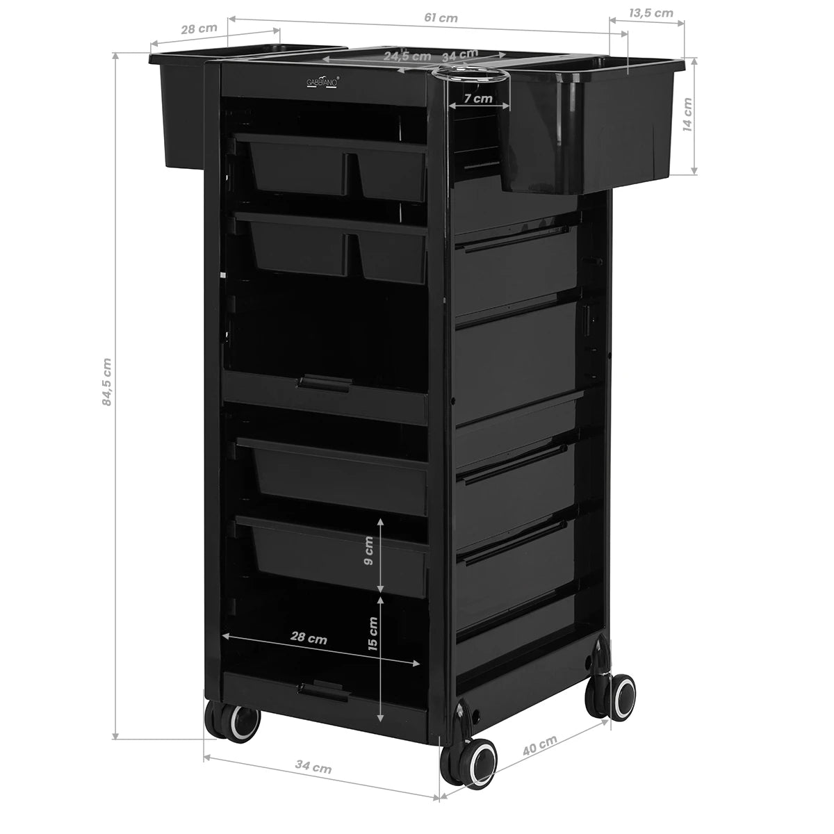 Gabbiano Kapperswagen 68B, zwart