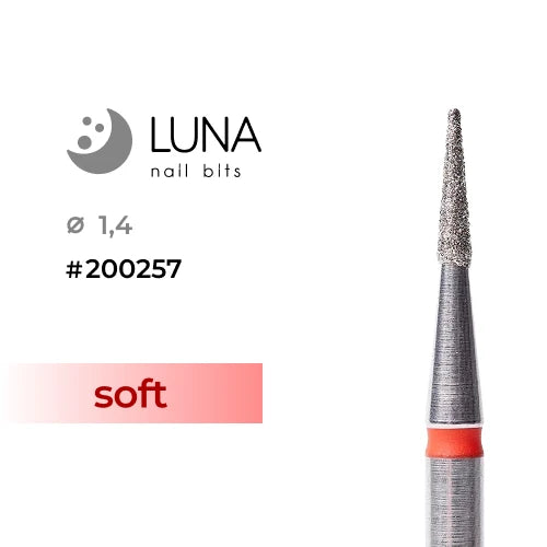 Luna Bits Diamantfräser Spitzkegel 1,4/6 mm Feinkörnung, Rot