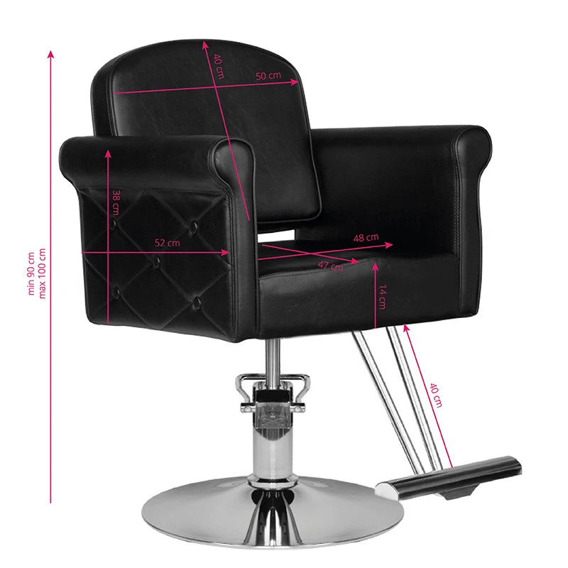 Hair System HS69 Friseurstuhl, Schwarz