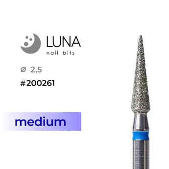 Luna Bits Diamantfräser Spitzkegel, 2,5/10 mm, Blau (Medium)