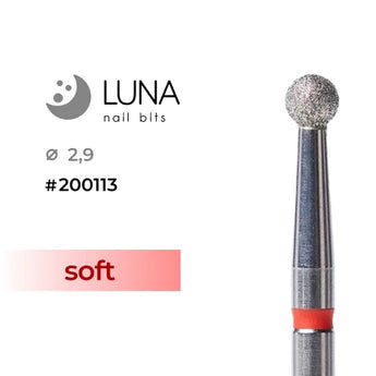 Luna Bits Diamanten freesstift bol, 2,9 mm, fijn, Rood