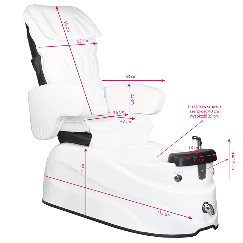 SPA behandelstoel AS-122 met massagefunctie, wit