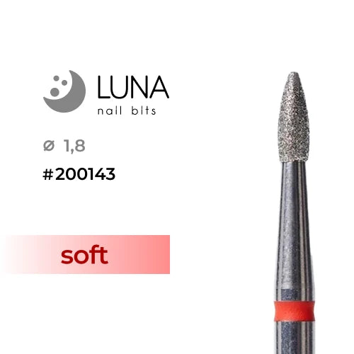 Luna Bits Diamanten freesstift Vlam, 1,8-5 mm, Rood fijn