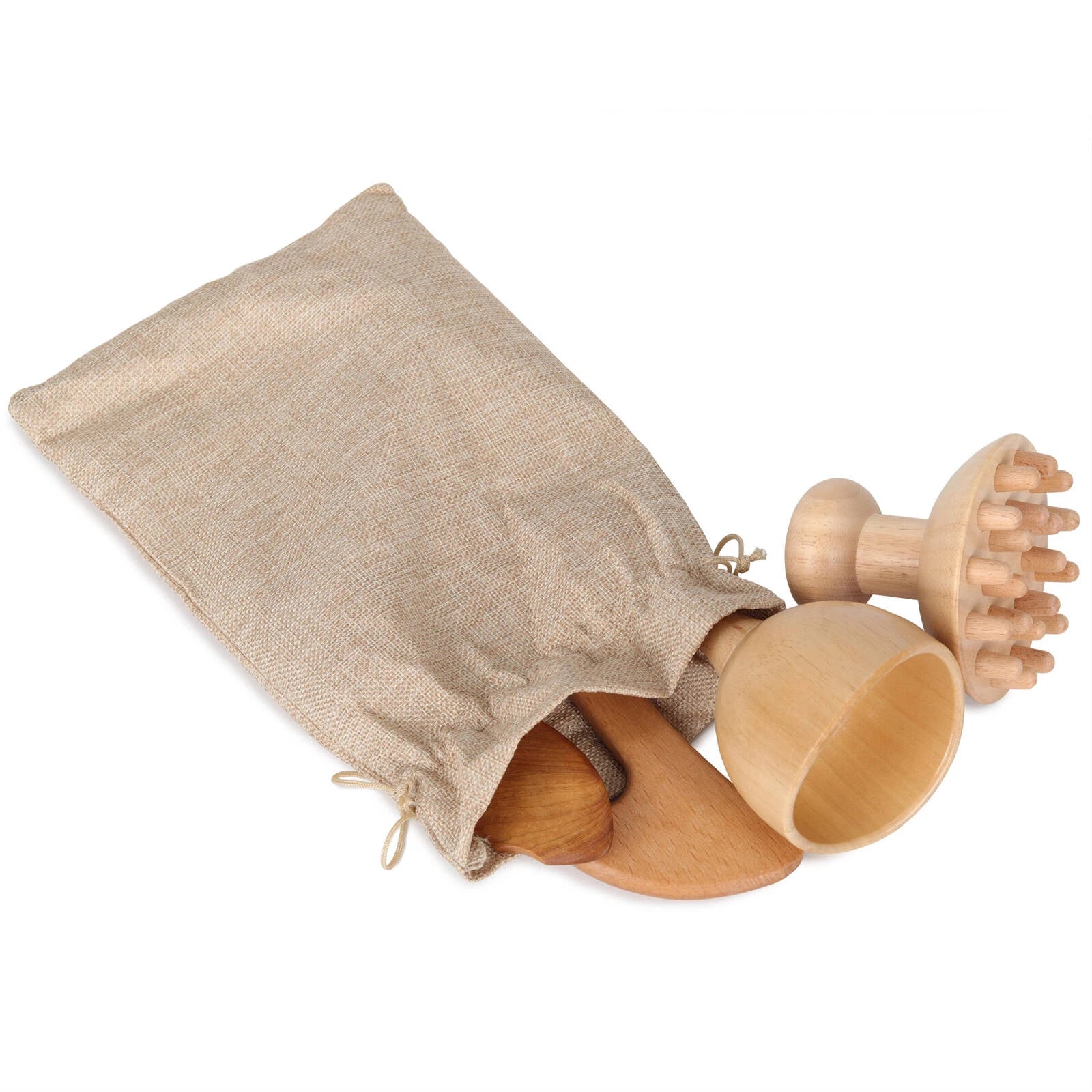 Houten massagegereedschap set, 4-delig