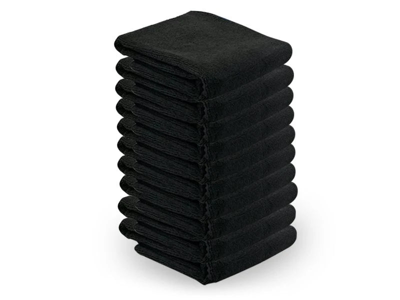 Microvezel handdoek 73x40cm 10 stuks zwart