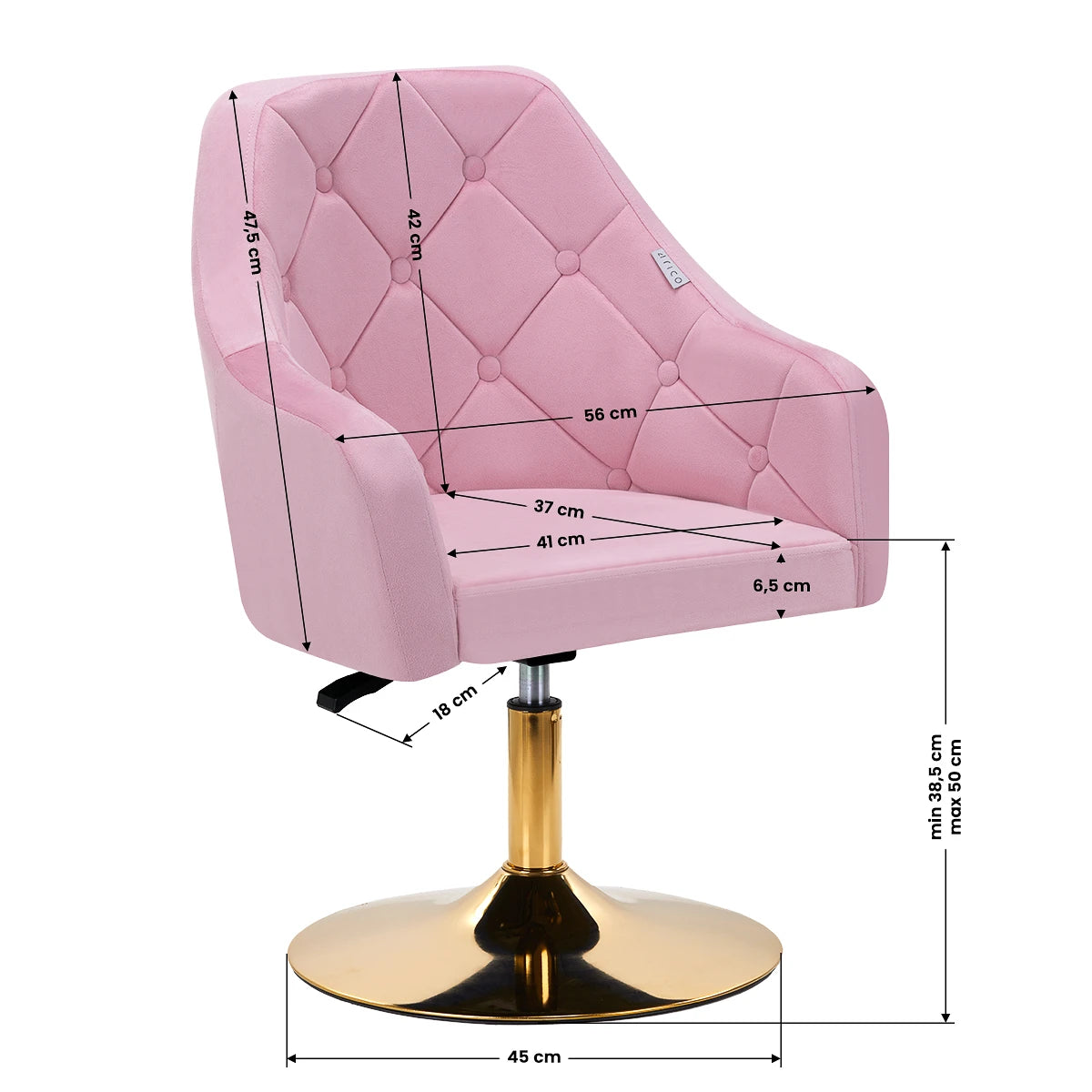 4Rico swivel chair QS-BL14G pink