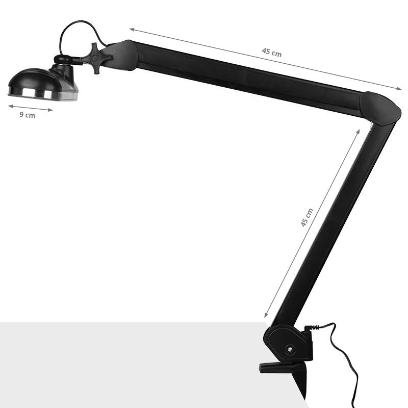 ELEGANTE 801st Arbeitsleuchte LED mit Standardklemme, Schwarz
