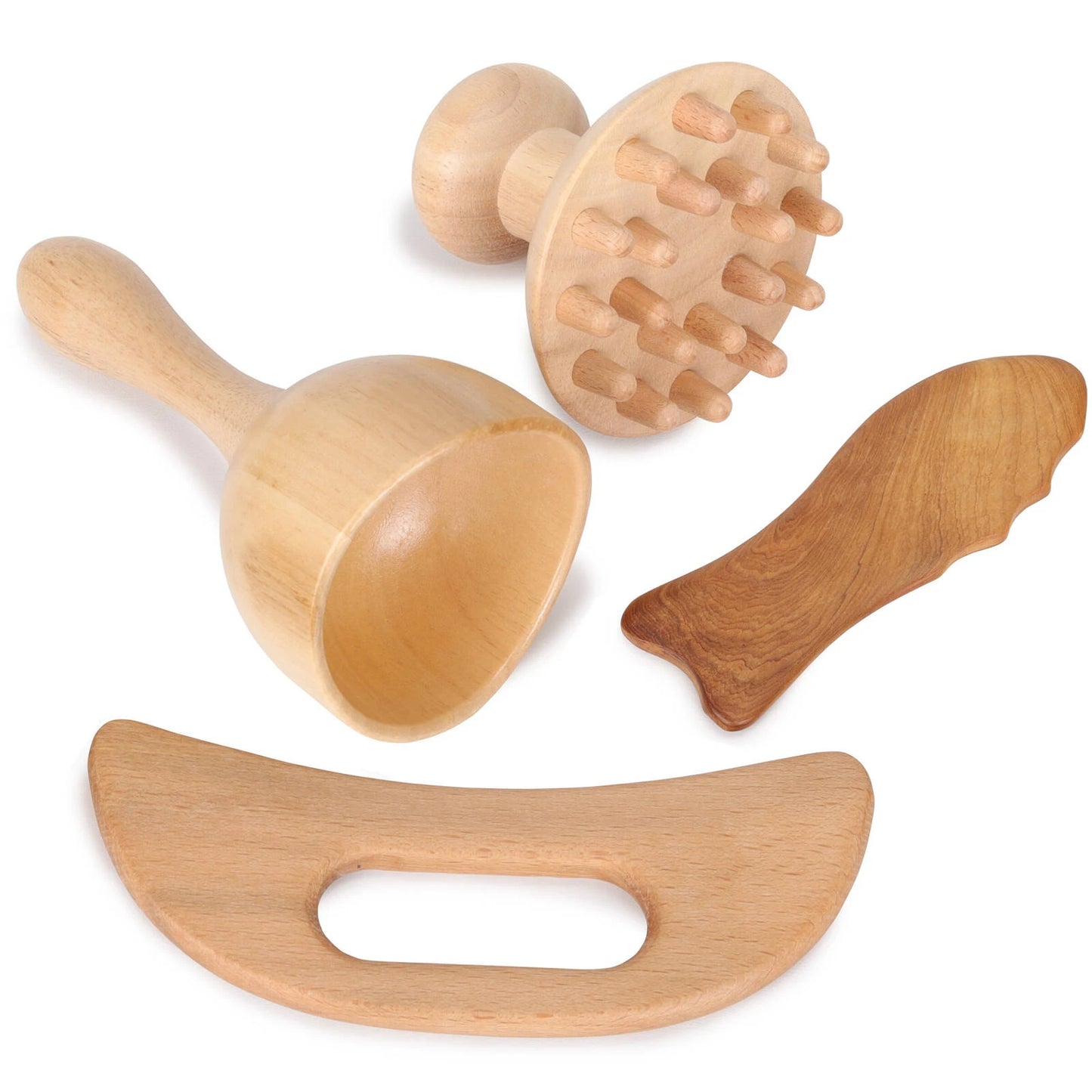 Houten massagegereedschap set, 4-delig