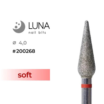 Luna Bits Diamantfräser Kegel 4,0 12, Rot Fine Grit