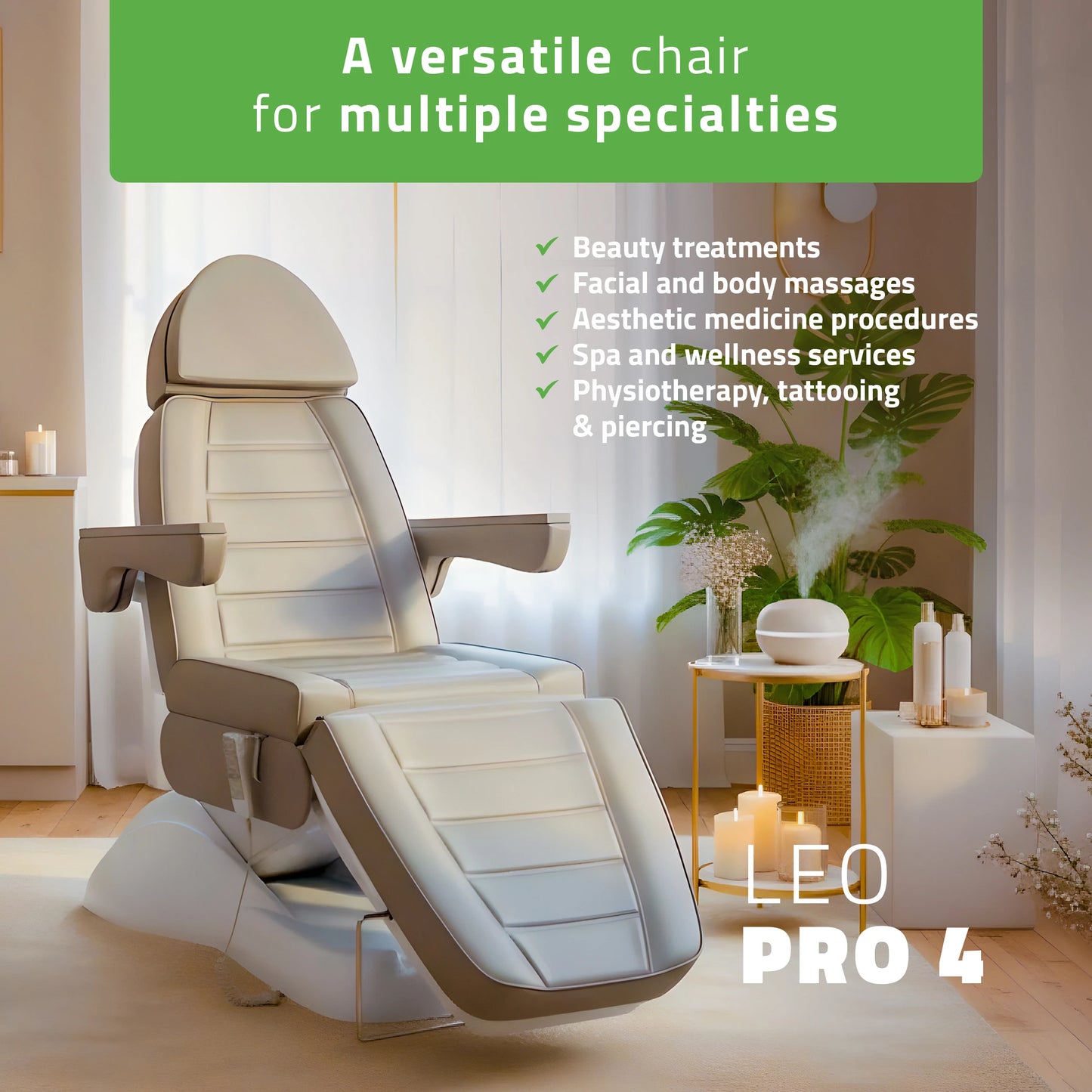 Elektrische Kosmetikliege Leo PRO 4 Comfy Base 522, Grau