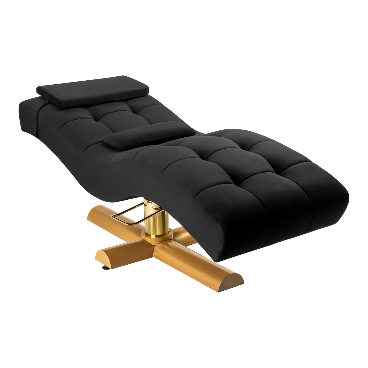 Sillon Corona behandelstoel voor wimperextensions, zwart met gouden voet