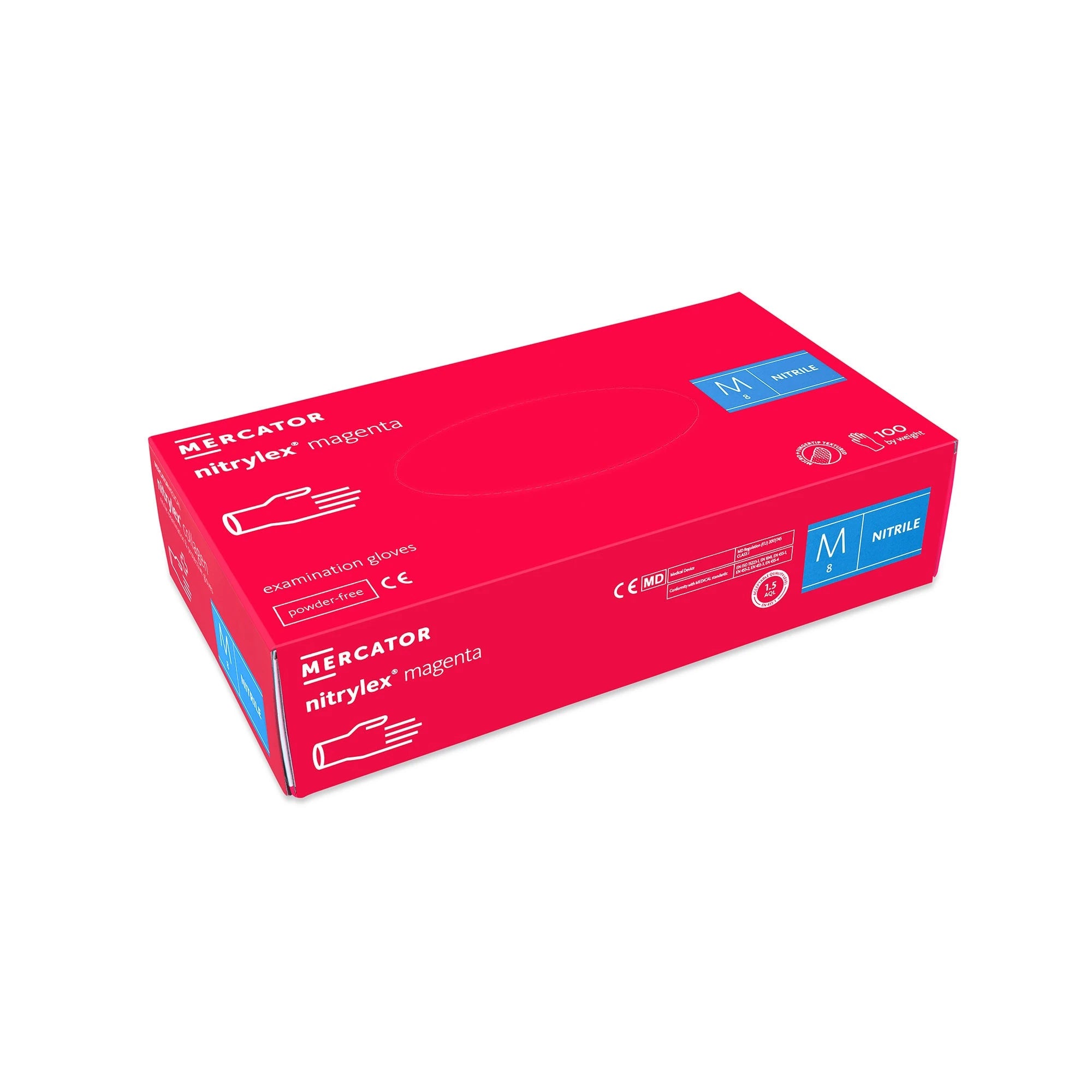 Nitrile gloves, powder-free, M, pink, 100 pieces, nitrylex®