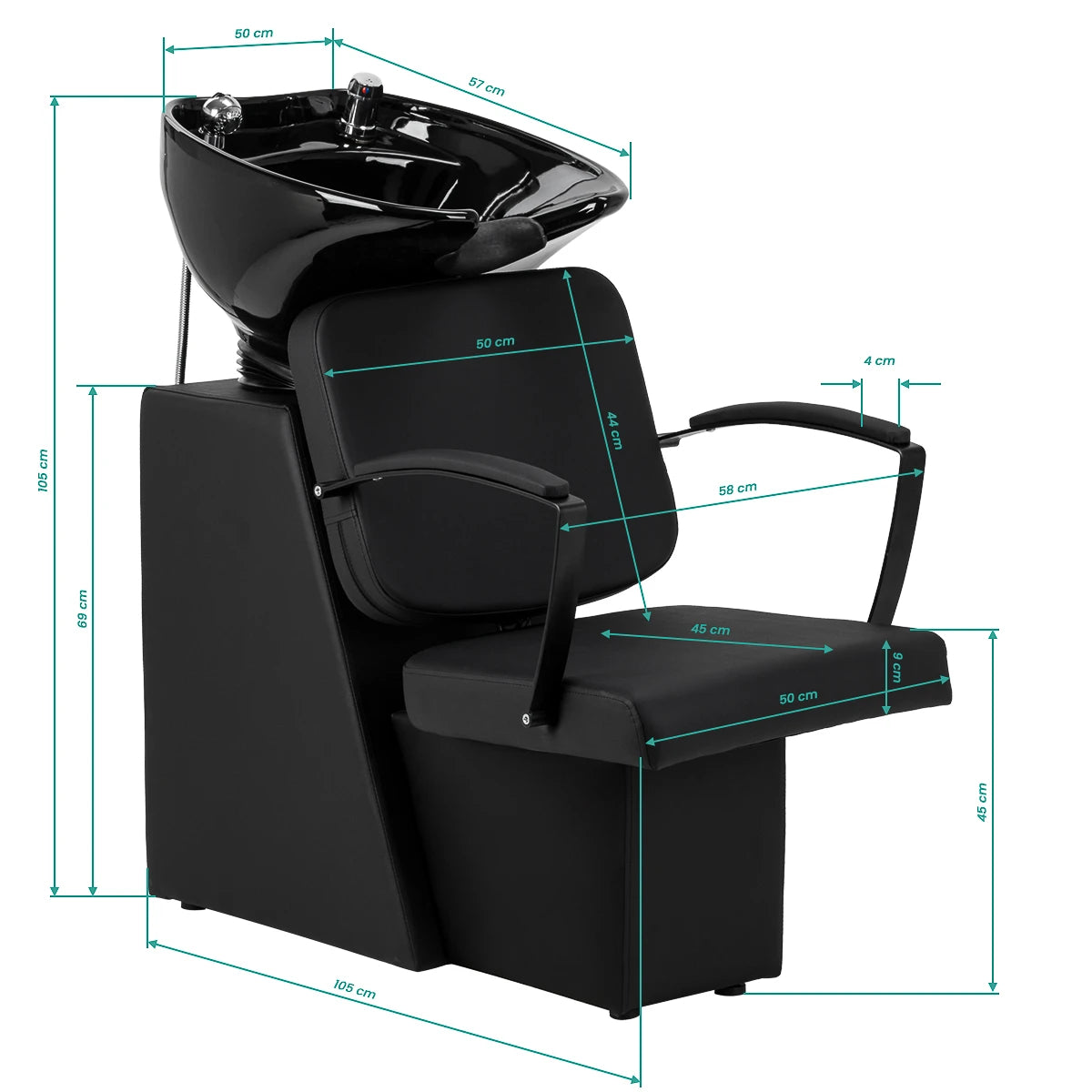 Hairdressing wash unit Hair System Edge Noir