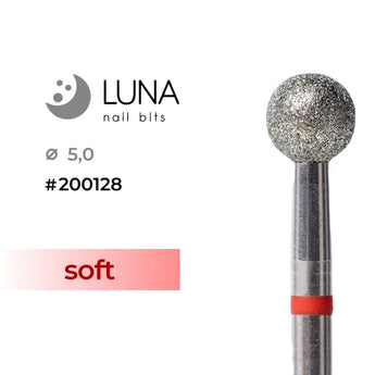Luna Bits Diamanten freesstift bol, 5,0 mm, fijn, Rood