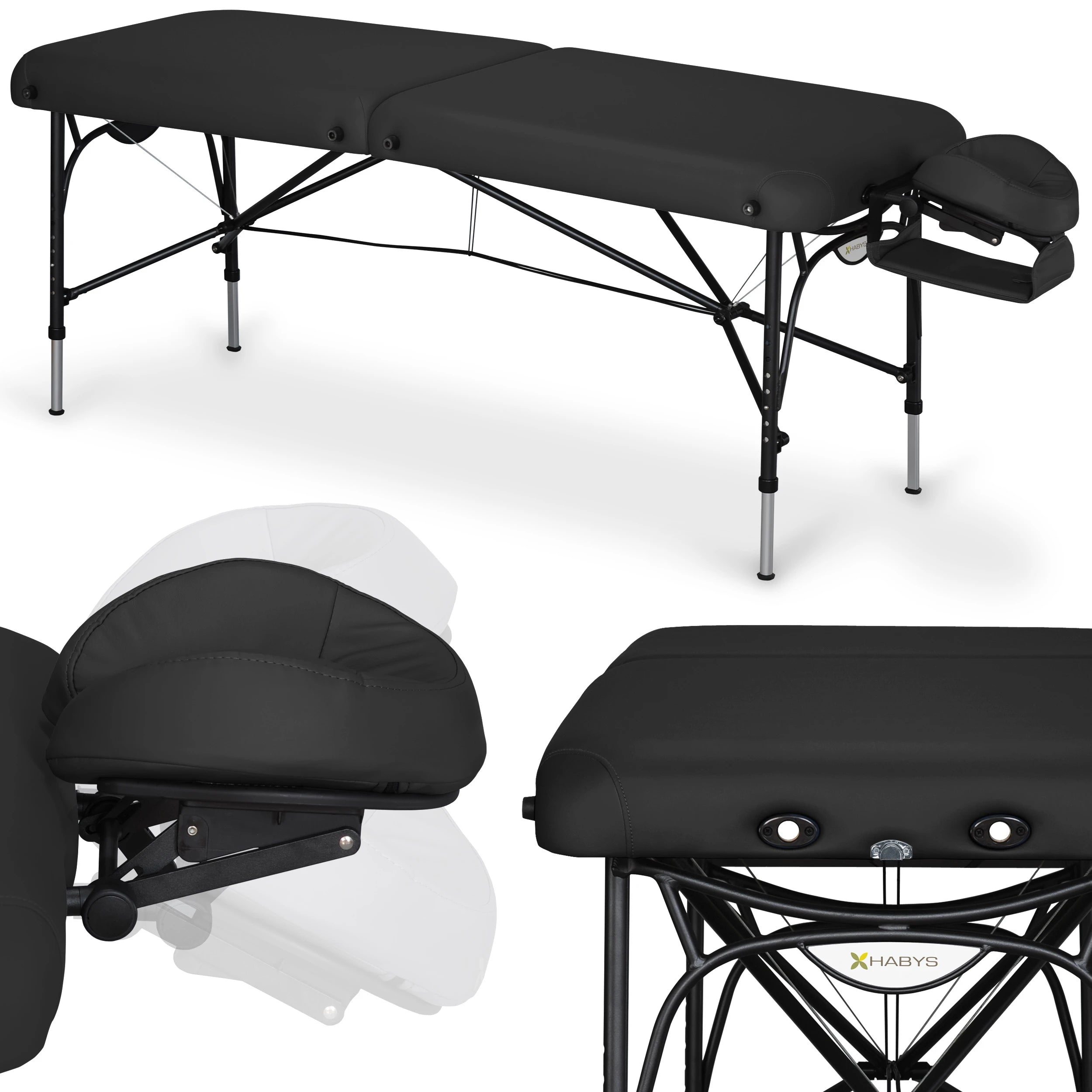 Massagetafel Smart Alu 70 Vinyl Flex K015, Zwart