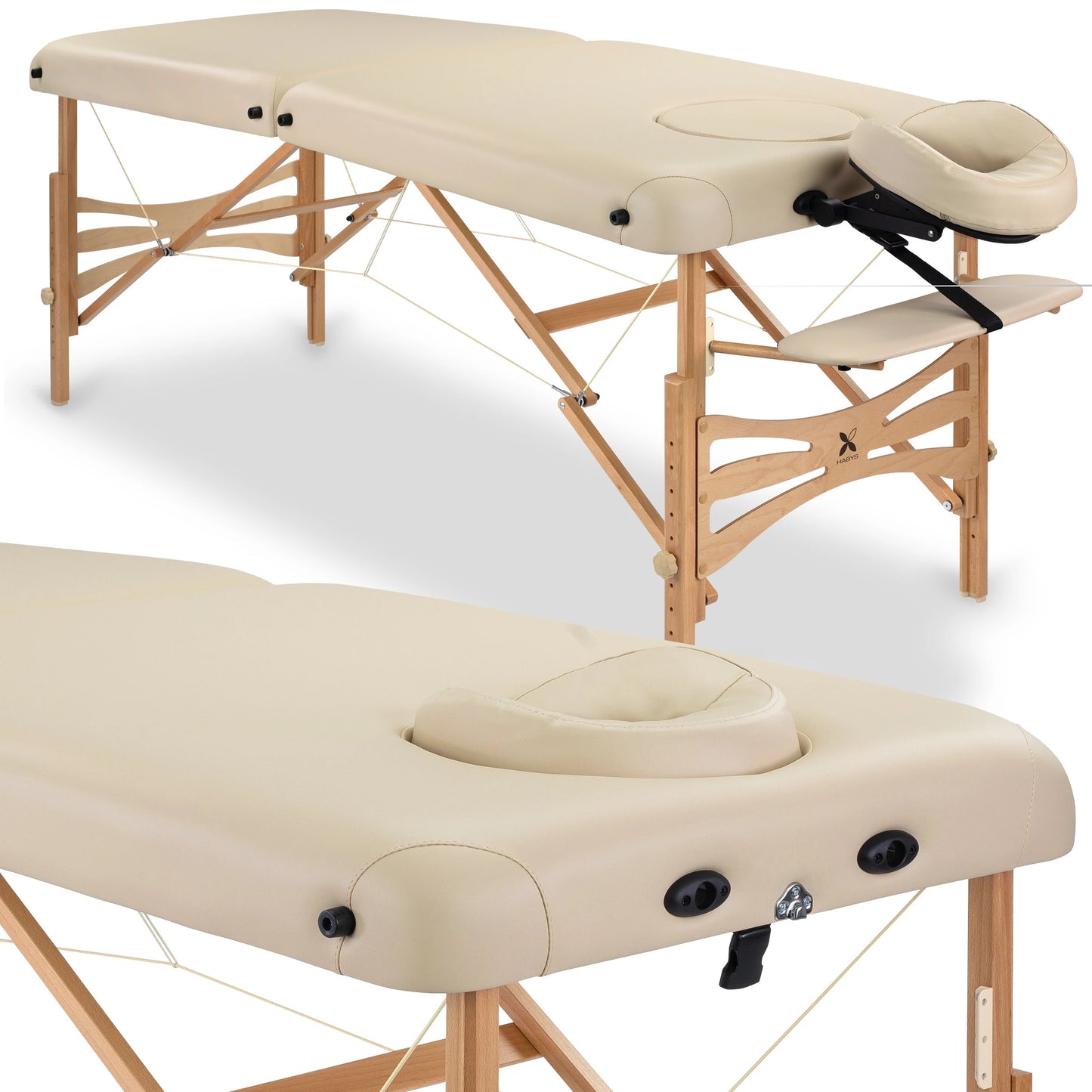 Massagetafel Panda 70 Comfort gezichtsgat Vinyl Flex K033, Beige