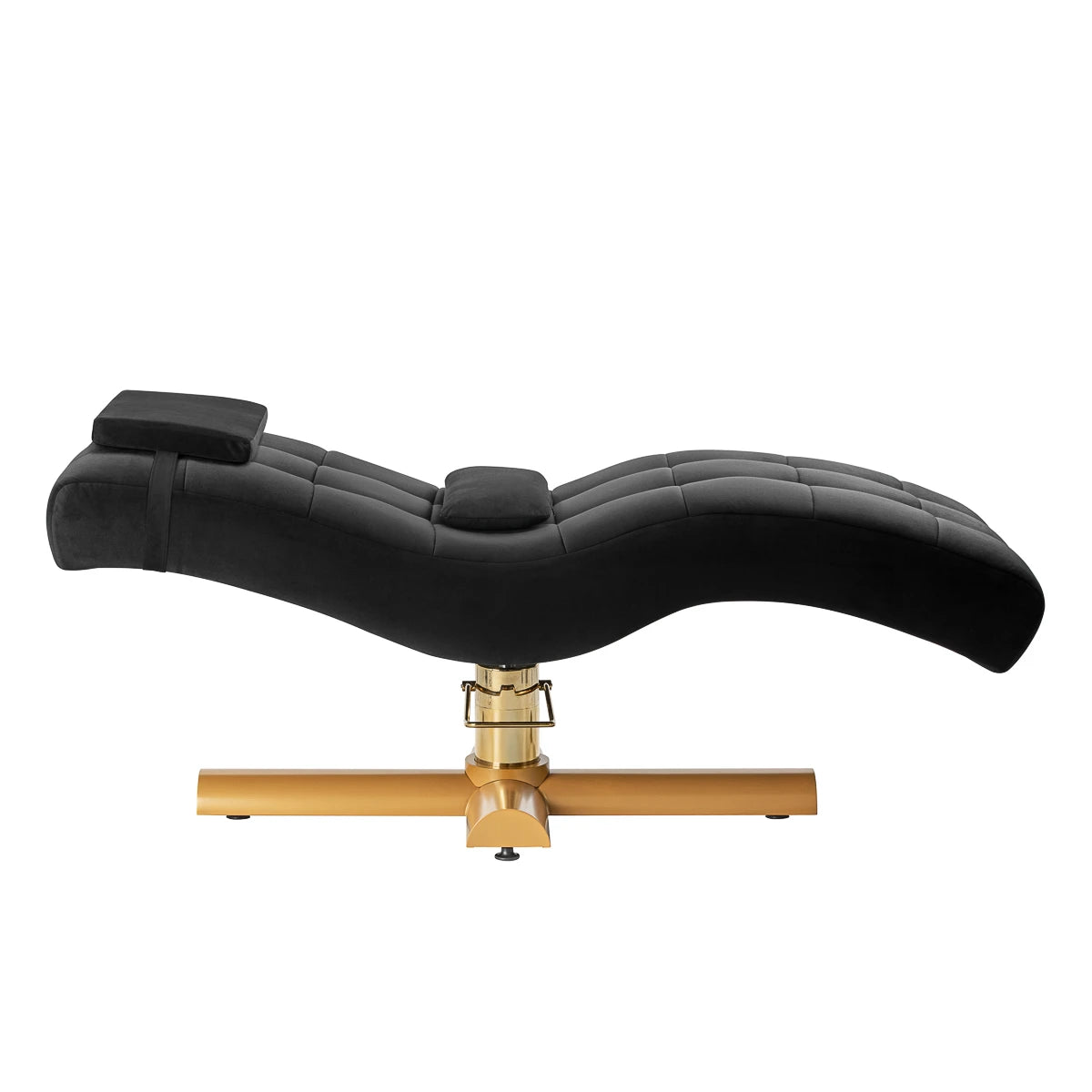 Sillon Corona behandelstoel voor wimperextensions, zwart met gouden voet